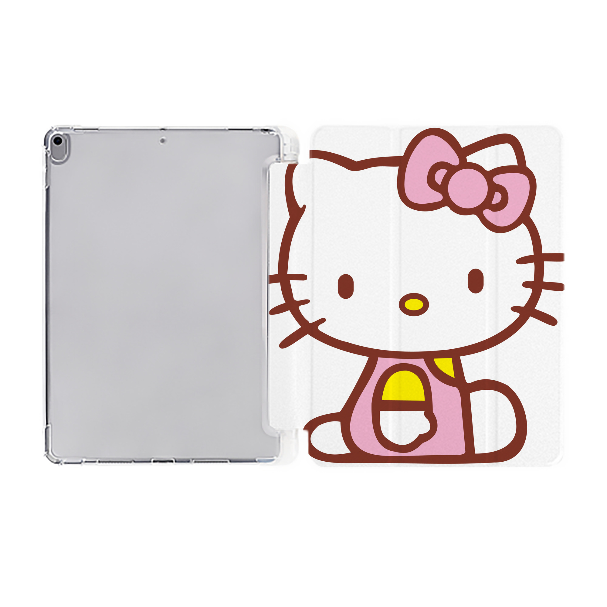（画像用） Hello Kitty ハローキティ IPad ケース ペン収納付き 三つ折りスタンド PUレザー×シリコン 対応機種9.5/10.5/10.9インチ